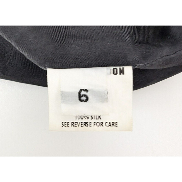 THAKOON Ruched Front Silk Floral Rose Black Brown Mini Skirt Sz 6 Retro - Picture 9 of 12